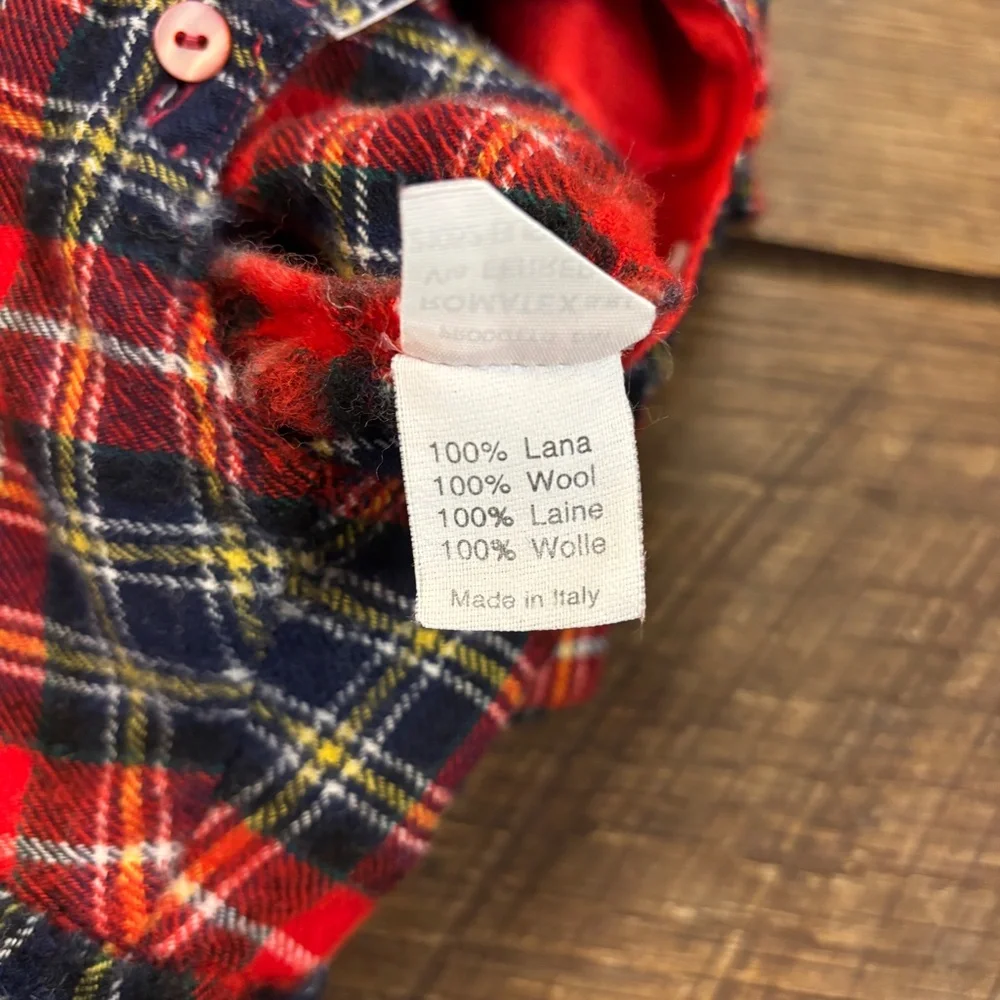Vintage Pappa & Ciccia Romper 100%‎ Wool Plaid Buttons Size 6 months